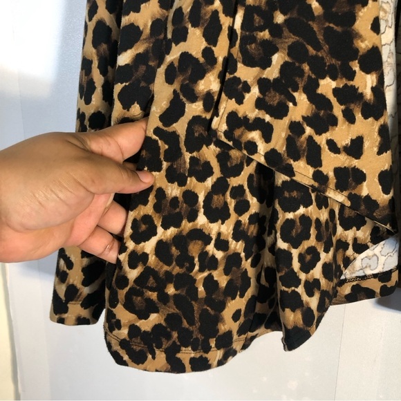 Grace Elements Animal Print Double Lapel Open Front Cardigan Blazer - Picture 3 of 10